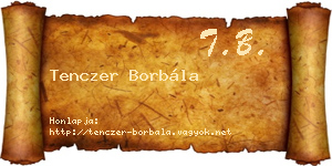 Tenczer Borbála névjegykártya